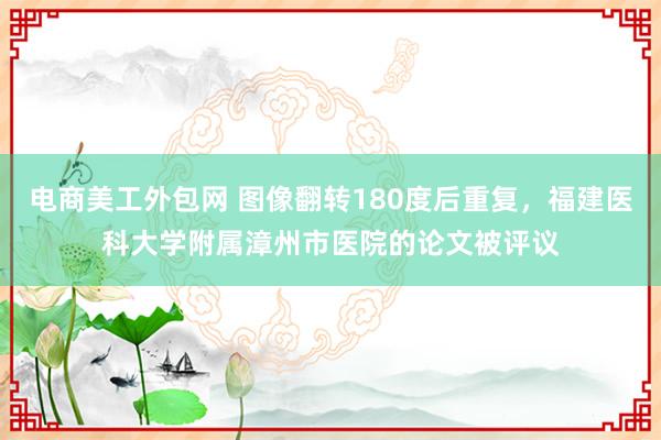 电商美工外包网 图像翻转180度后重复，福建医科大学附属漳州市医院的论文被评议