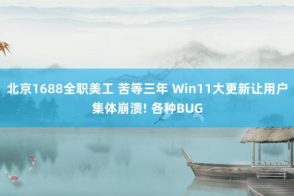 北京1688全职美工 苦等三年 Win11大更新让用户集体崩溃! 各种BUG